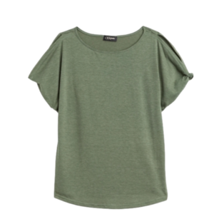 COLETTE Romey Cold Shoulder Knit Top Olive Green Sz M